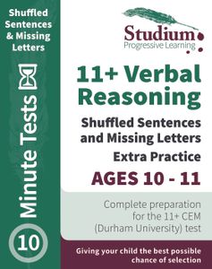 CEM 11+ Verbal Reasoning Shuffled Sentences & Missing Letters 10-Minute Tests (Ages 9-11)